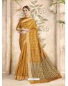 Mustard Cotton Silk Party Wear Saree