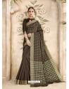 Coffee Cotton Silk Party Wear Saree