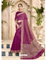 Purple Cotton Silk Party Wear Saree