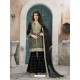 Black Art Silk Embroidered Palazzo Suit