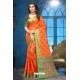 Orange Patola Jacquard Silk Saree