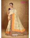 Off White Banarasi Silk Weaving Saree