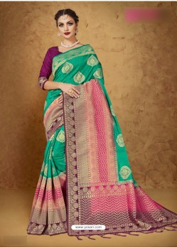 Jade Green Banarasi Silk Weaving Saree