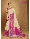 Off White Banarasi Silk Weaving Saree
