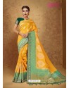 Yellow Banarasi Silk Weaving Saree