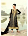 Black Georgette Embroidered Anarkali Suit