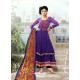 Violet Georgette Embroidered Anarkali Suit