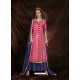 Fuchsia Banarasi Silk Jacquard Embroidered Suit