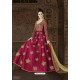 Fuchsia Art Silk Embroidered Floor Length Suit