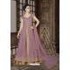 Mauve Net Embroidered Floor Length Suit