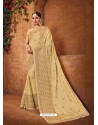 Beige Two Tone Silk Embroidered Saree