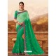 Jade Green Silk Embroidered Saree