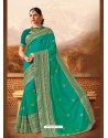 Aqua Mint Two Tone Silk Embroidered Saree