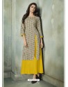 Elegant Yellow Printed Party Wear Kurti