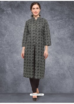 Modern Black Cotton Kurti