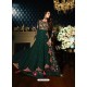 Dark Green Faux Georgette Floor Length Suit