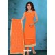 Modern Orange Cotton Silk Suit
