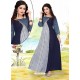 Blue Cotton Party Wear Kurti