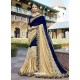 Awesome Golden Fancy Fabric Saree