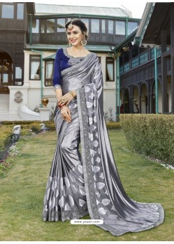 Spectacular Silver Fancy Fabric Saree