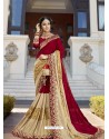 Stupendous Wine Embroidered Saree