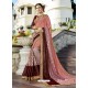 Superb Peach Embroidered Saree