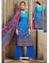 Blue Printed Palazzo Suit