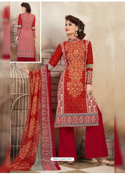 Pure Cotton Mirror Work Palazzo Suit