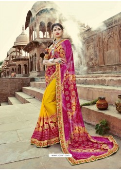 Radiant Yellow Georgette Party Wear Saree