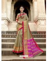 Astounding Taupe Designer Saree