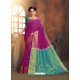 Fabulous Purple Cotton Silk Party Wear Saree