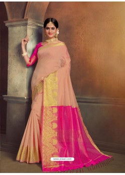 Fab Pink Cotton Silk Saree