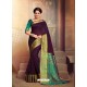 Perfect Purple Cotton Silk Party Wear Saree