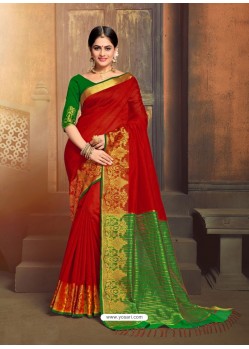 Charming Cotton Silk Party Wear Saree