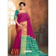 Awesome Magenta Cotton Silk Saree