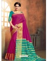 Awesome Magenta Cotton Silk Saree