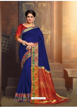 Fashionable Cotton Silk Party Wear Saree