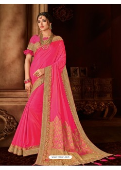 Stupendous Rani Silk Designer Saree