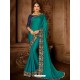 Attractive Teal Silk Designer Saree