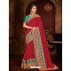 Pretty Crimson Silk Saree