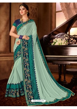 Heavenly Embroidered Silk Saree