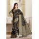 Feminine Black Art Silk Tussar Party Wear Saree