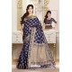 Decent Blue Art Silk Tussar Saree