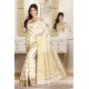 Lustrous Off White Party Wear Saree