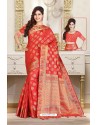 Flawless Red Silk Saree