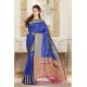 Mesmeric Royal Blue Silk Party Wear Saree