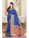 Mesmeric Royal Blue Silk Party Wear Saree