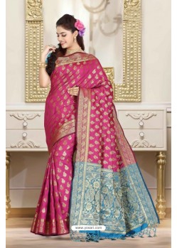 Magnificent Rani Banarasi Silk Party Wear Saree