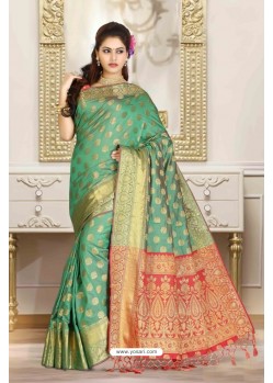 Markable Sea Green Party Wear Saree