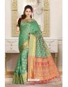 Markable Sea Green Party Wear Saree